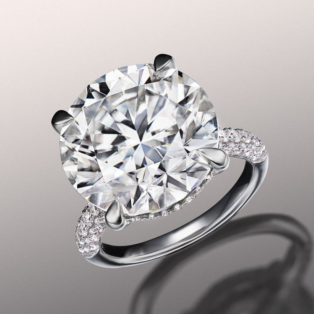 Round Cut The Carrington Ring with Lab Grown Diamond in 14KT White Gold view 2
