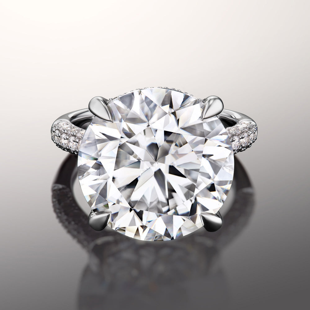 Round Cut The Carrington Ring with Lab Grown Diamond in 14KT White Gold view 1

