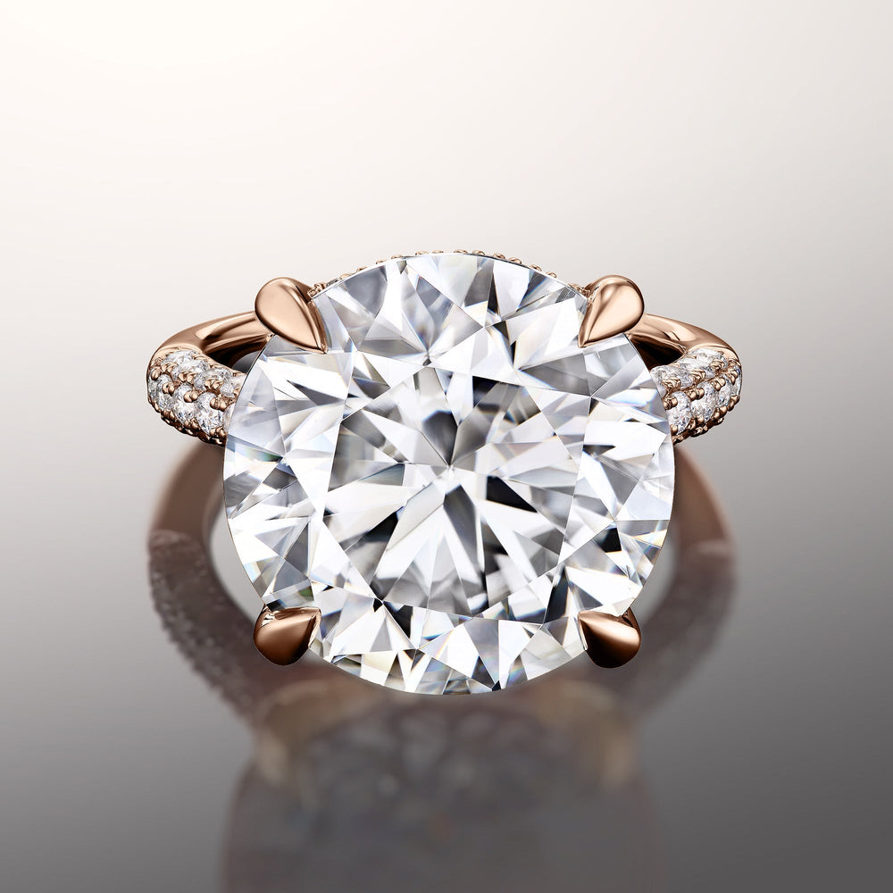 Round Cut The Carrington Ring with Lab Grown Diamond in 14KT Rose Gold view 1

