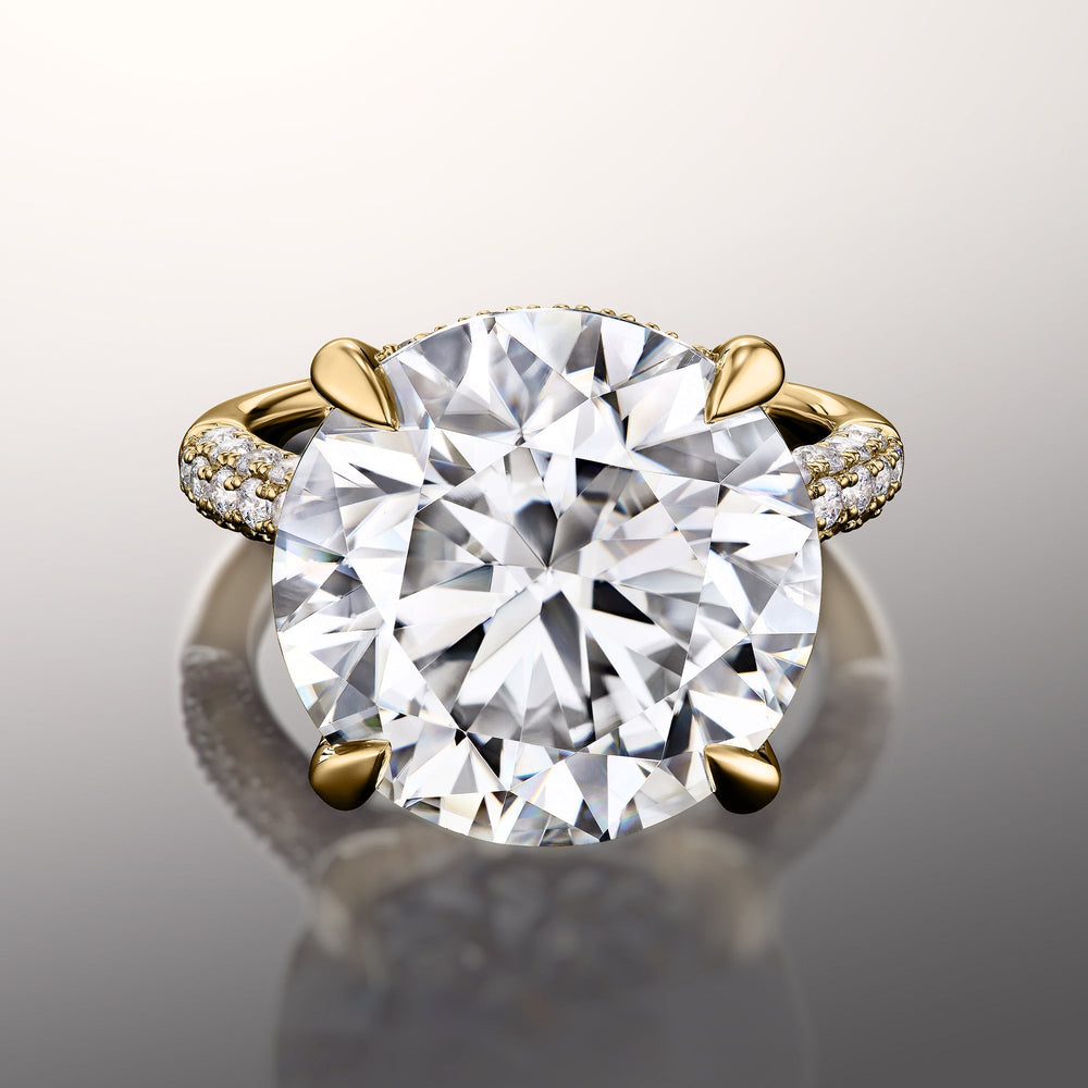 Round Cut The Carrington Ring with Lab Grown Diamond in 14KT Yellow Gold view 1
