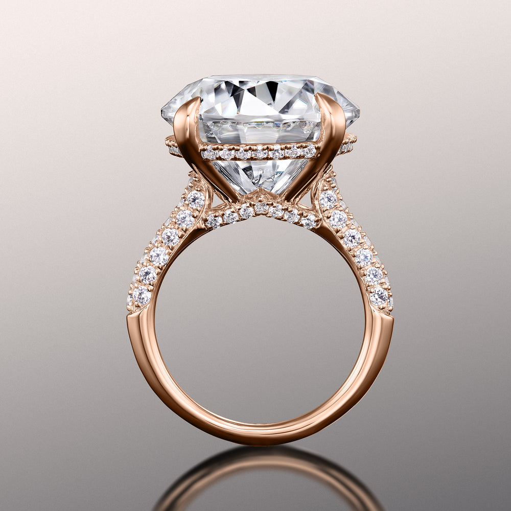 Round Cut The Carrington Ring with Lab Grown Diamond in 14KT Rose Gold view 3
