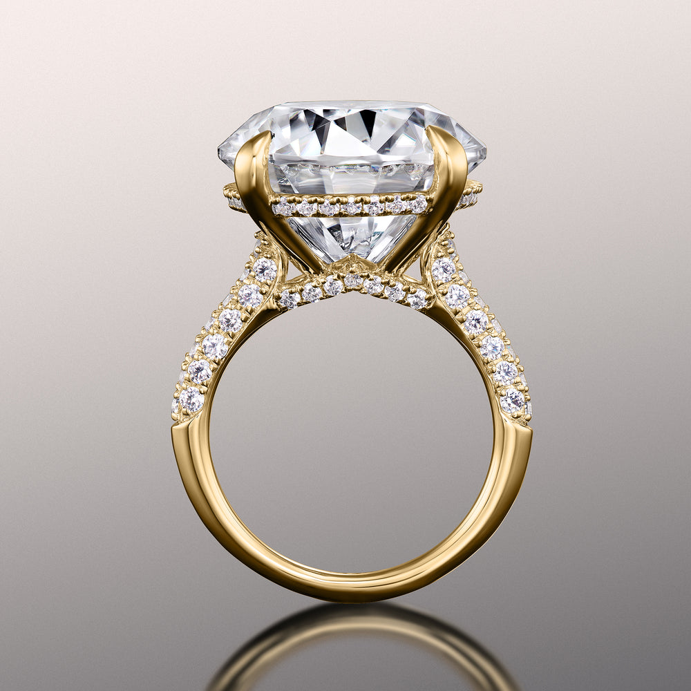 Round Cut The Carrington Ring with Lab Grown Diamond in 14KT Yellow Gold view 3
