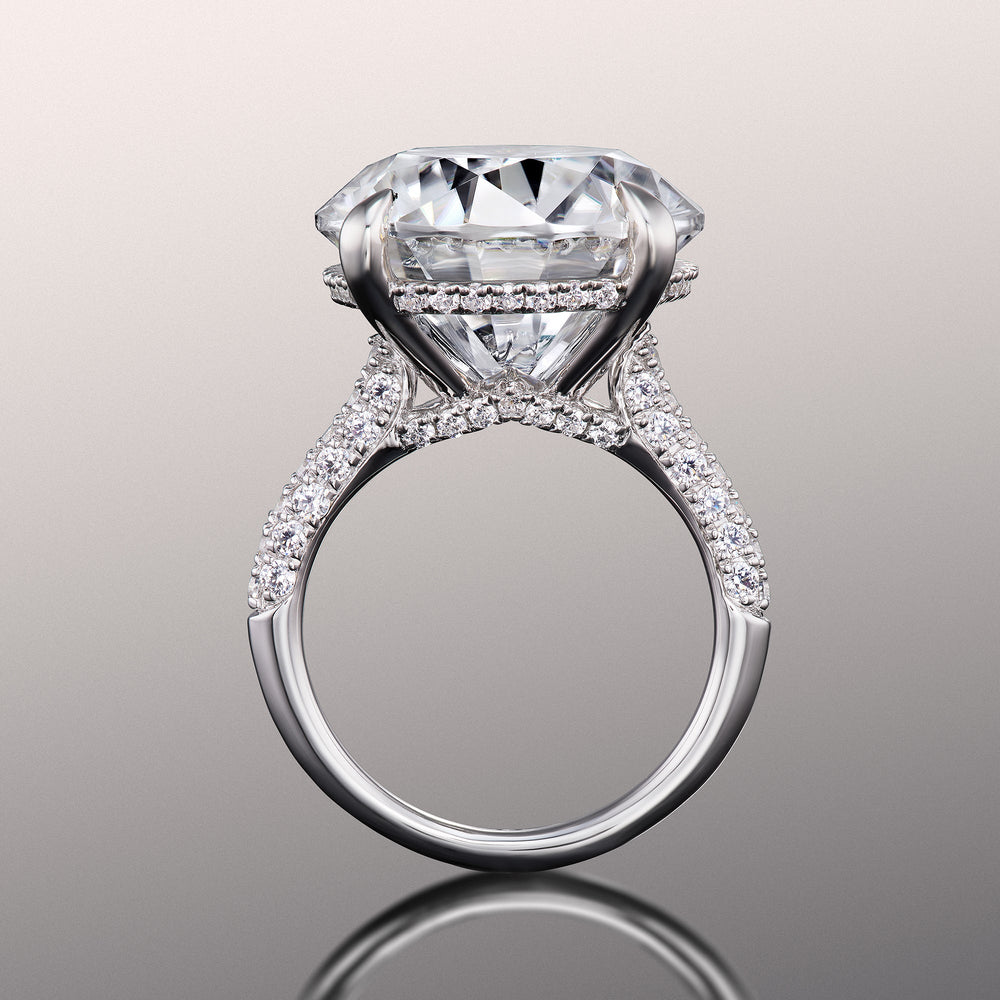 Round Cut The Carrington Ring with Lab Grown Diamond in 14KT White Gold view 3
