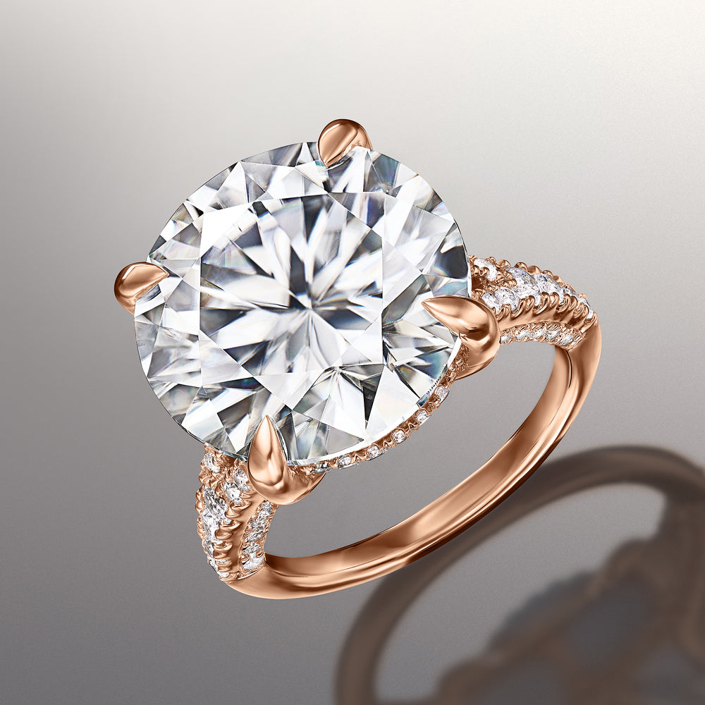 Round Cut The Caravaggio Ring with Lab Grown Diamond in 14KT Rose Gold view 2
