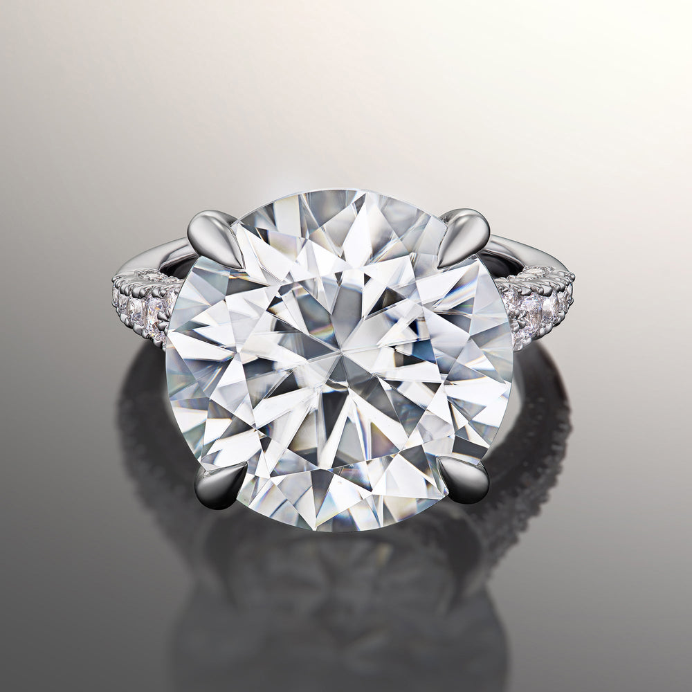 Round Cut The Caravaggio Ring with Lab Grown Diamond in 14KT White Gold view 1
