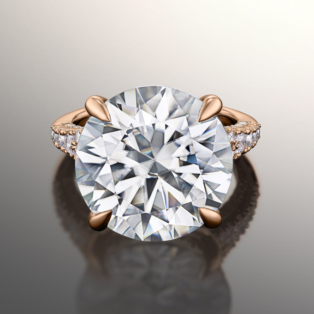 Round Cut The Caravaggio Ring with Lab Grown Diamond in 14KT Rose Gold view 1
