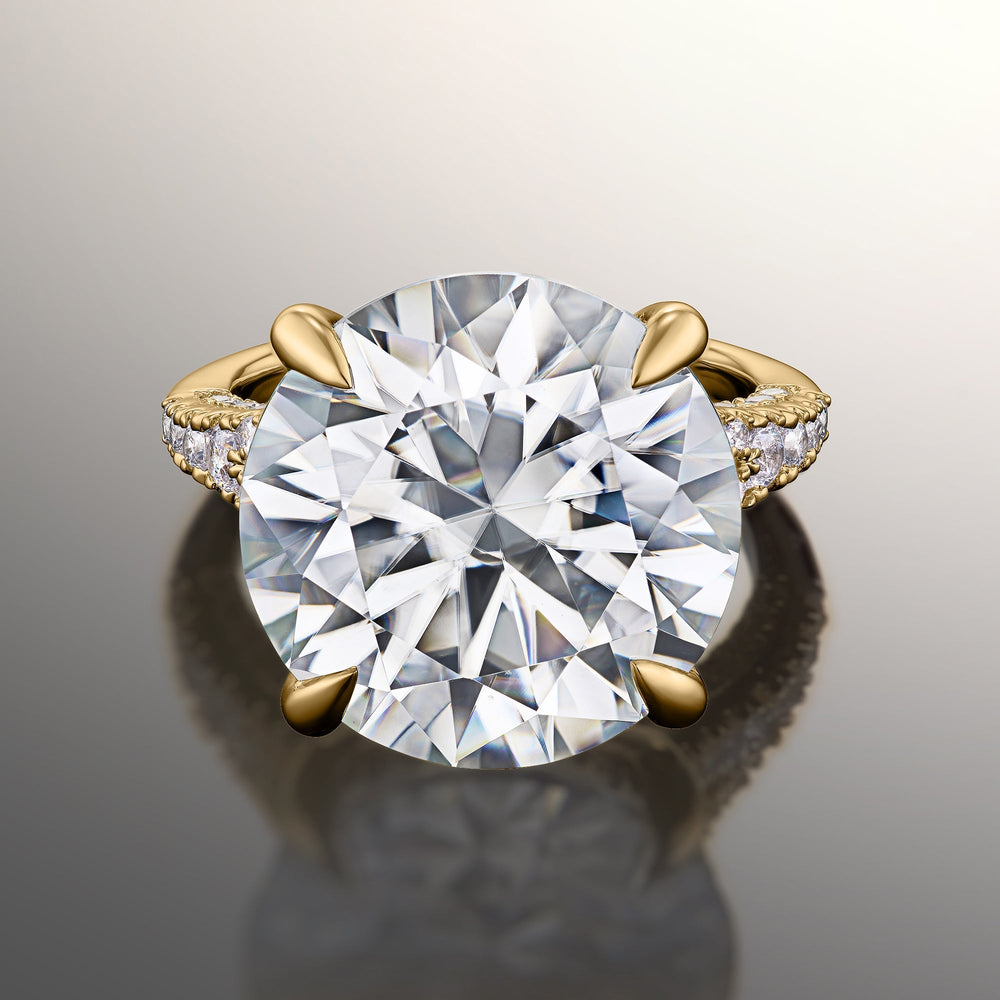 Round Cut The Caravaggio Ring with Lab Grown Diamond in 14KT Yellow Gold view 1
