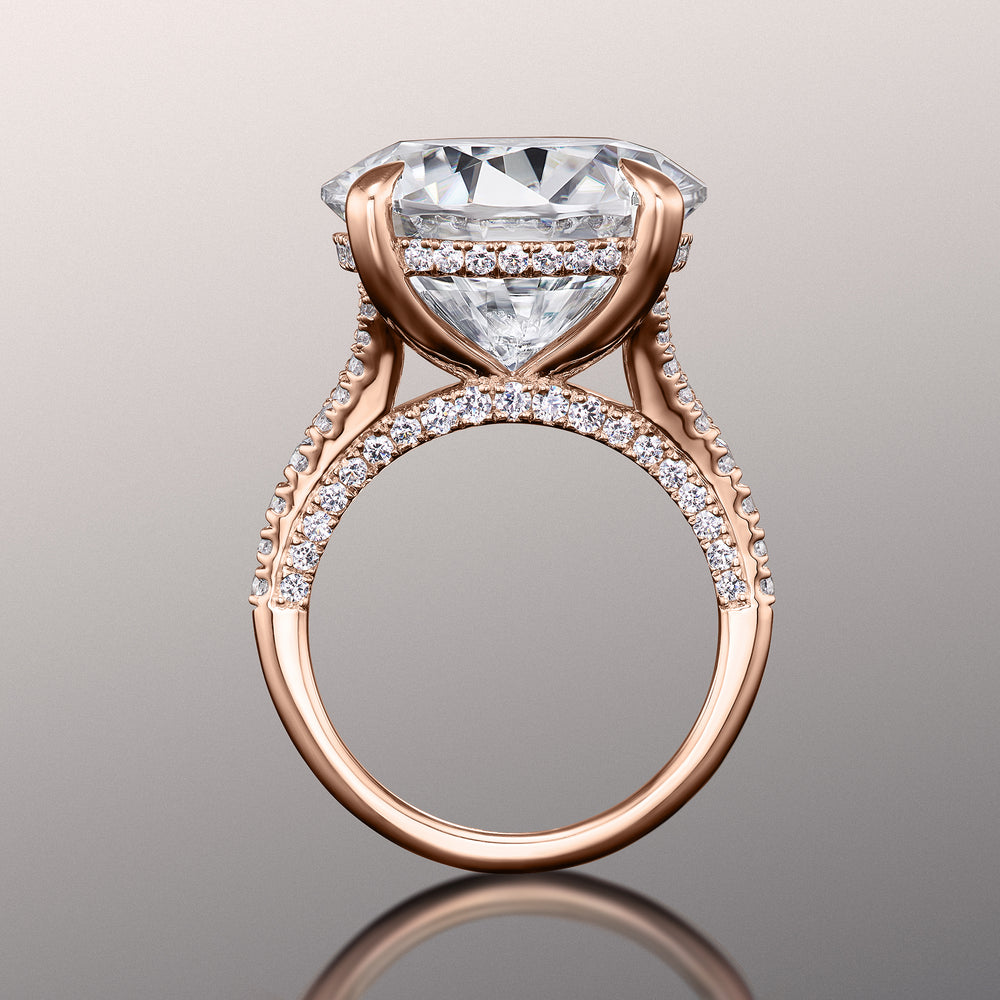 Round Cut The Caravaggio Ring with Lab Grown Diamond in 14KT Rose Gold view 3
