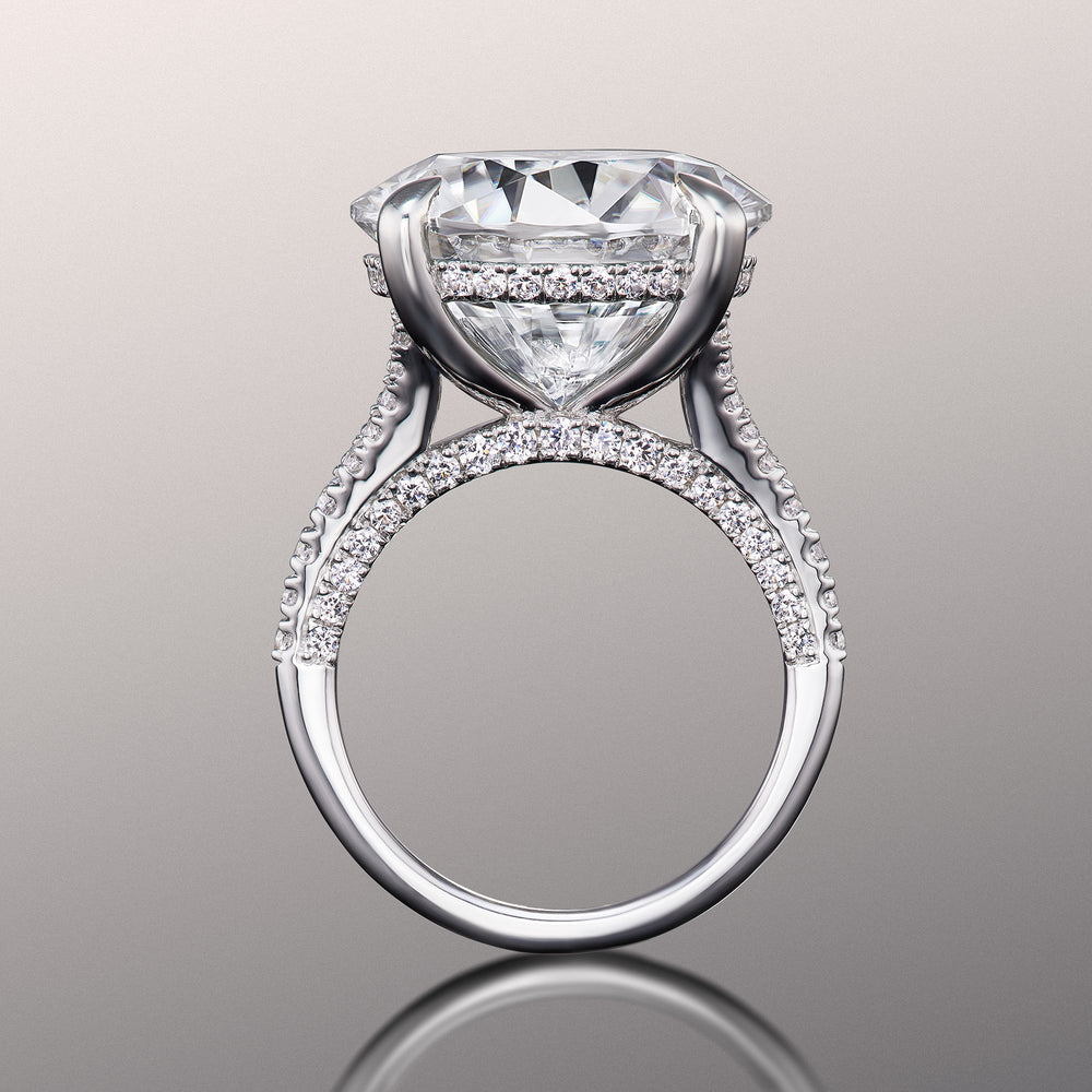 Round Cut The Caravaggio Ring with Lab Grown Diamond in 14KT White Gold view 3
