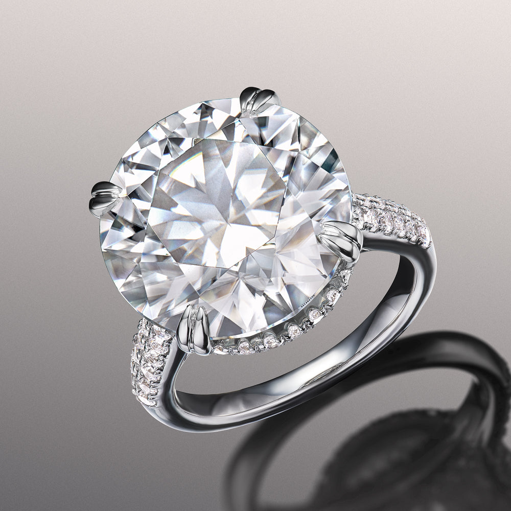 Round Cut The Rembrandt Ring with Lab Grown Diamond in 14KT White Gold view 2
