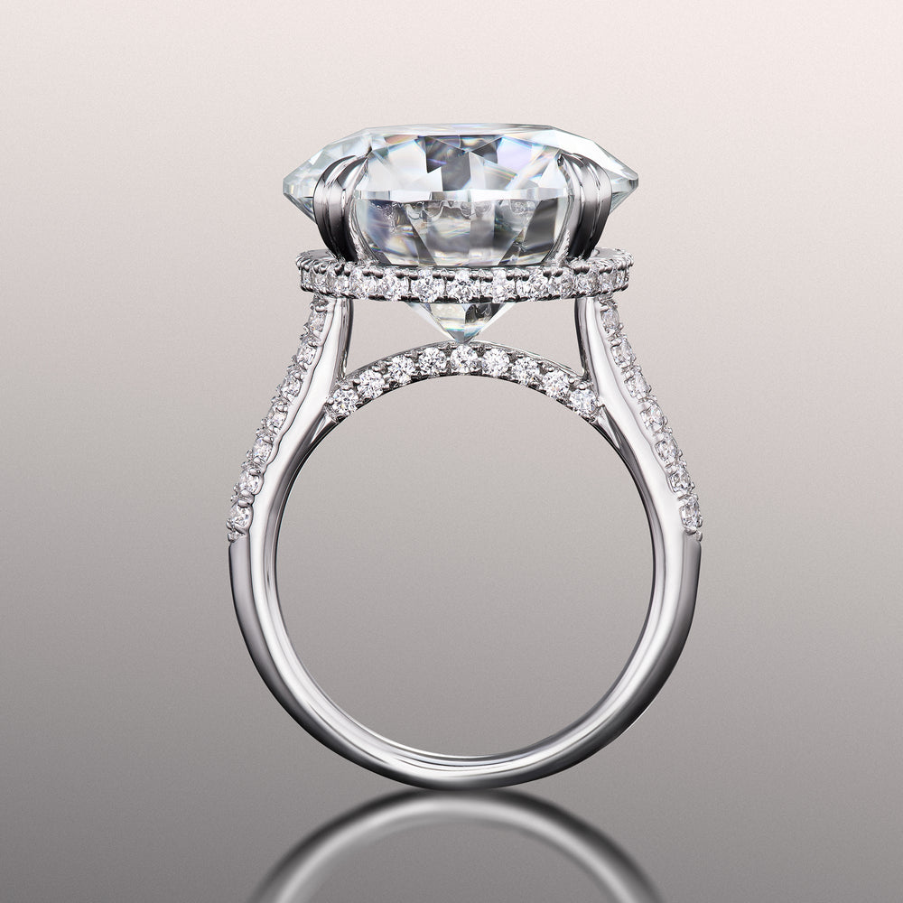 Round Cut The Rembrandt Ring with Lab Grown Diamond in 14KT White Gold view 3
