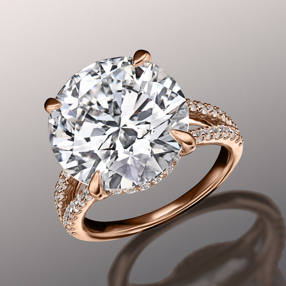 Round Cut The Pollock Ring with Lab Grown Diamond in 14KT Rose Gold view 2
