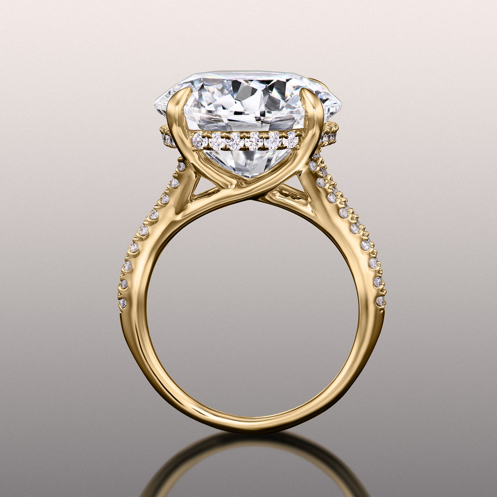 Round Cut The Pollock Ring with Lab Grown Diamond in 14KT Yellow Gold view 3
