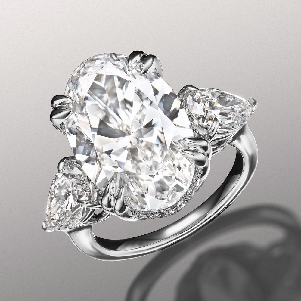 Oval Cut The Donatello Ring with Lab Grown Diamond in 14KT White Gold view 2
