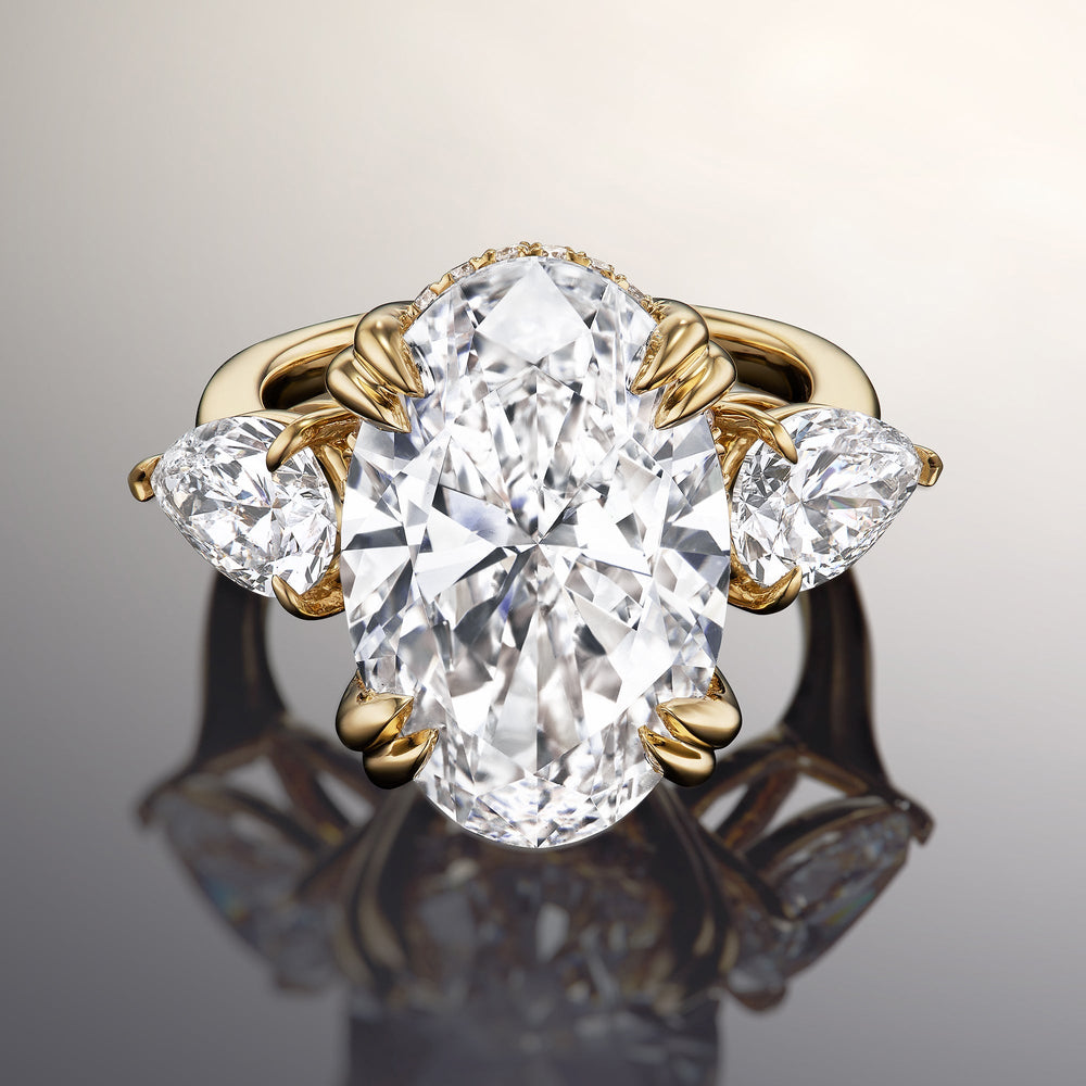 Oval Cut The Donatello Ring with Lab Grown Diamond in 14KT Yellow Gold view 1
