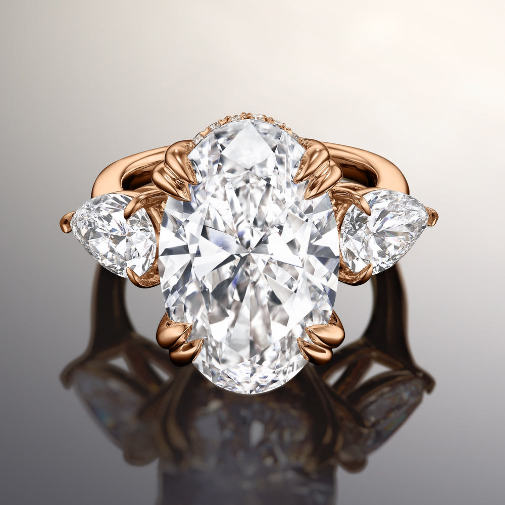 Oval Cut The Donatello Ring with Lab Grown Diamond in 14KT Rose Gold view 1
