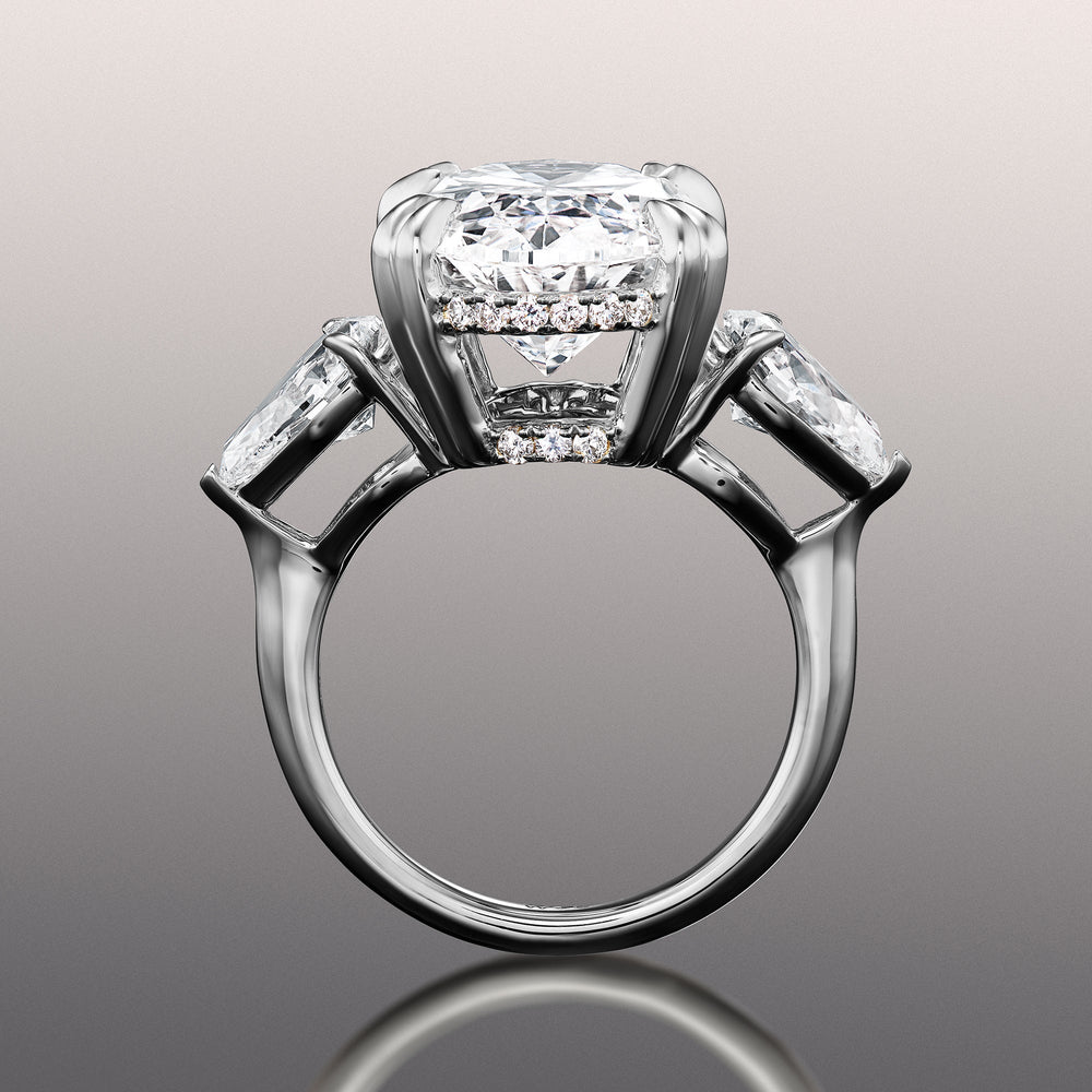 Oval Cut The Donatello Ring with Lab Grown Diamond in 14KT White Gold view 3
