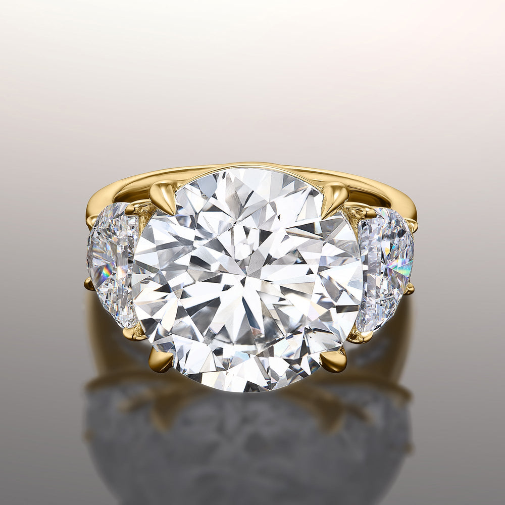 Round Cut The Rosenstein Ring with Lab Grown Diamond in 14KT Yellow Gold view 1
