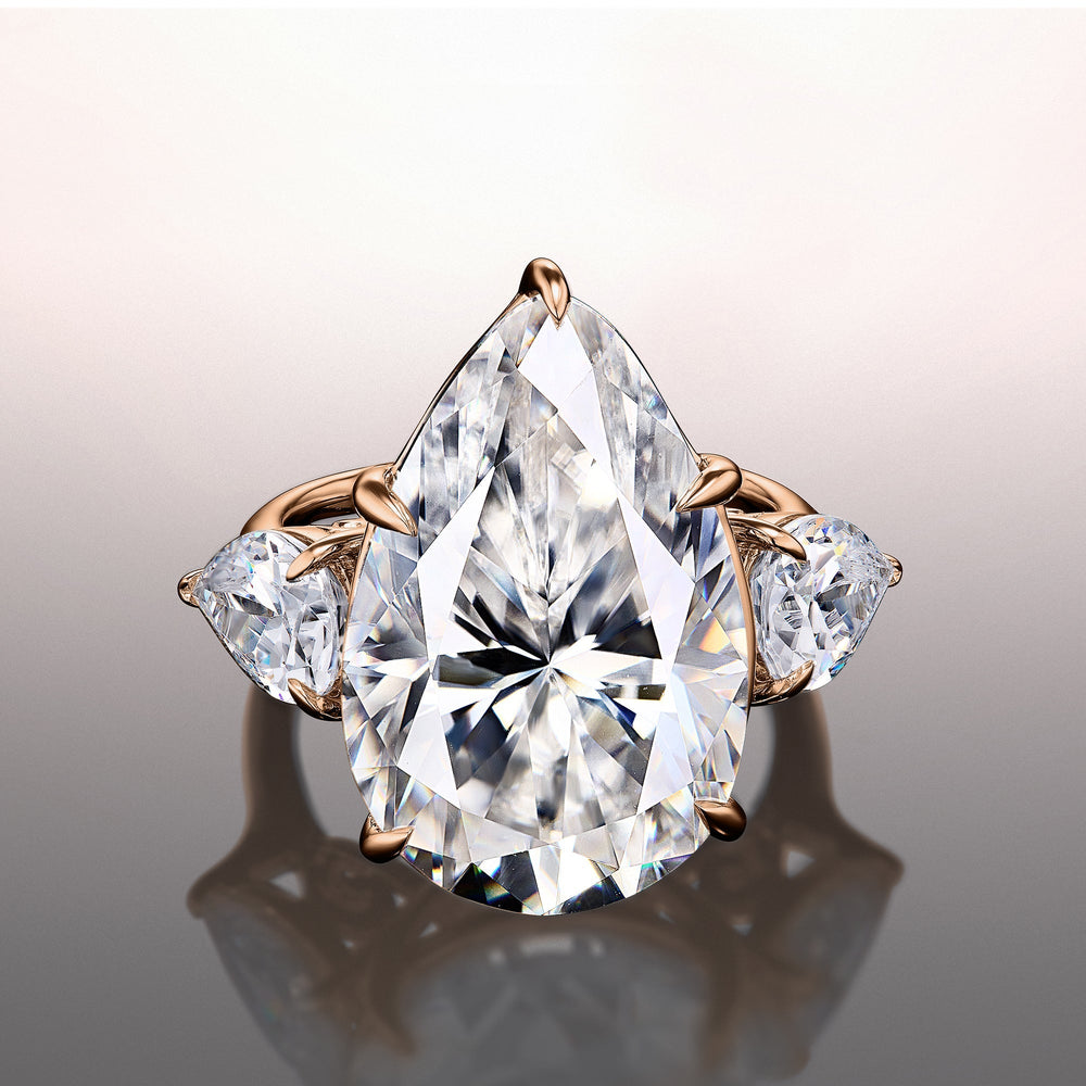 Pear Cut The Goya Ring with Lab Grown Diamond in 14KT Rose Gold view 1
