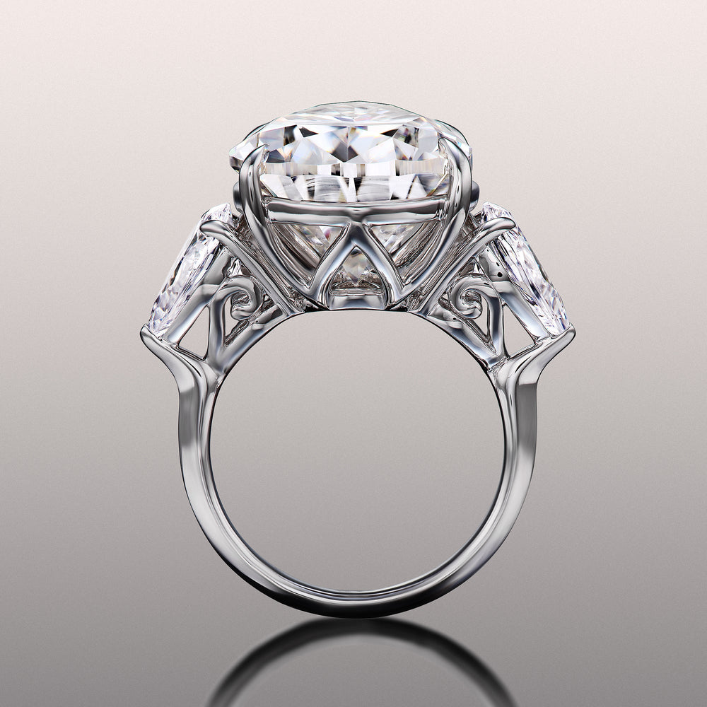 Pear Cut The Goya Ring with Lab Grown Diamond in 14KT White Gold view 3

