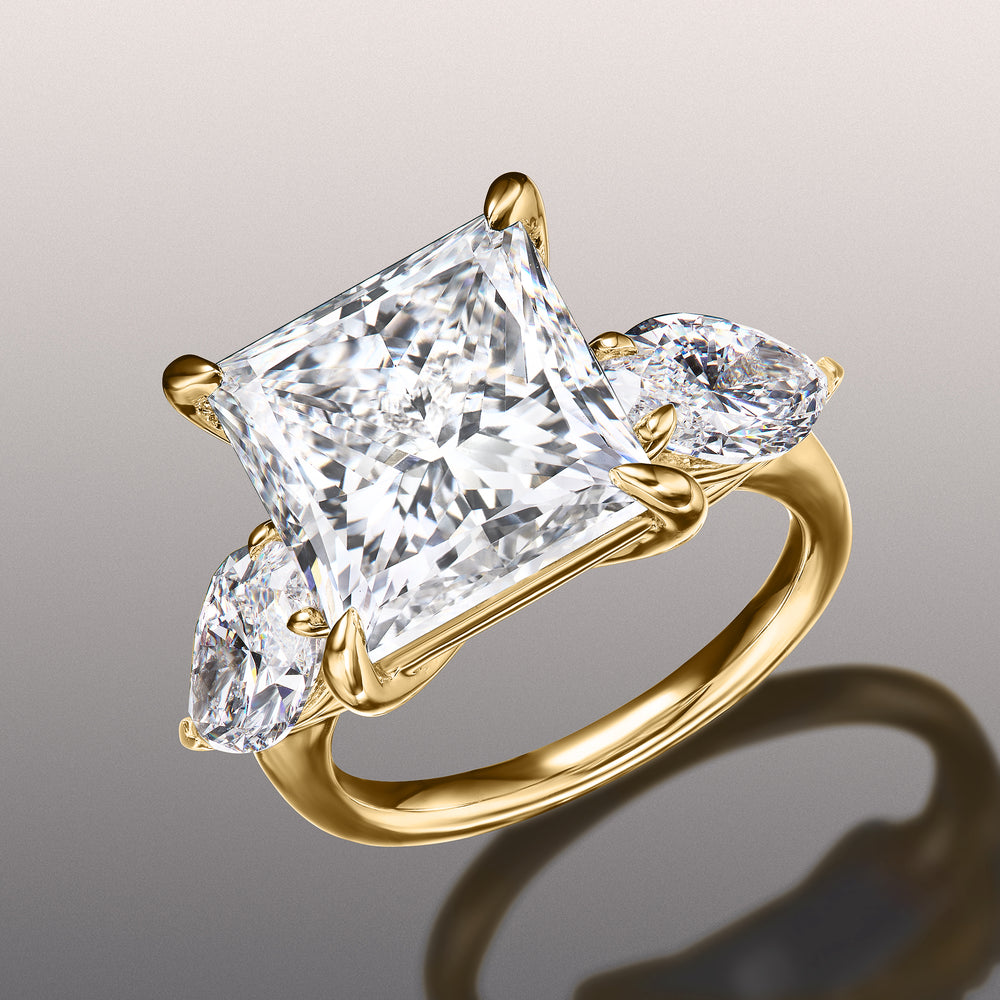 Princess Cut The Degas Ring with Lab Grown Diamond in 14KT Yellow Gold view 2
