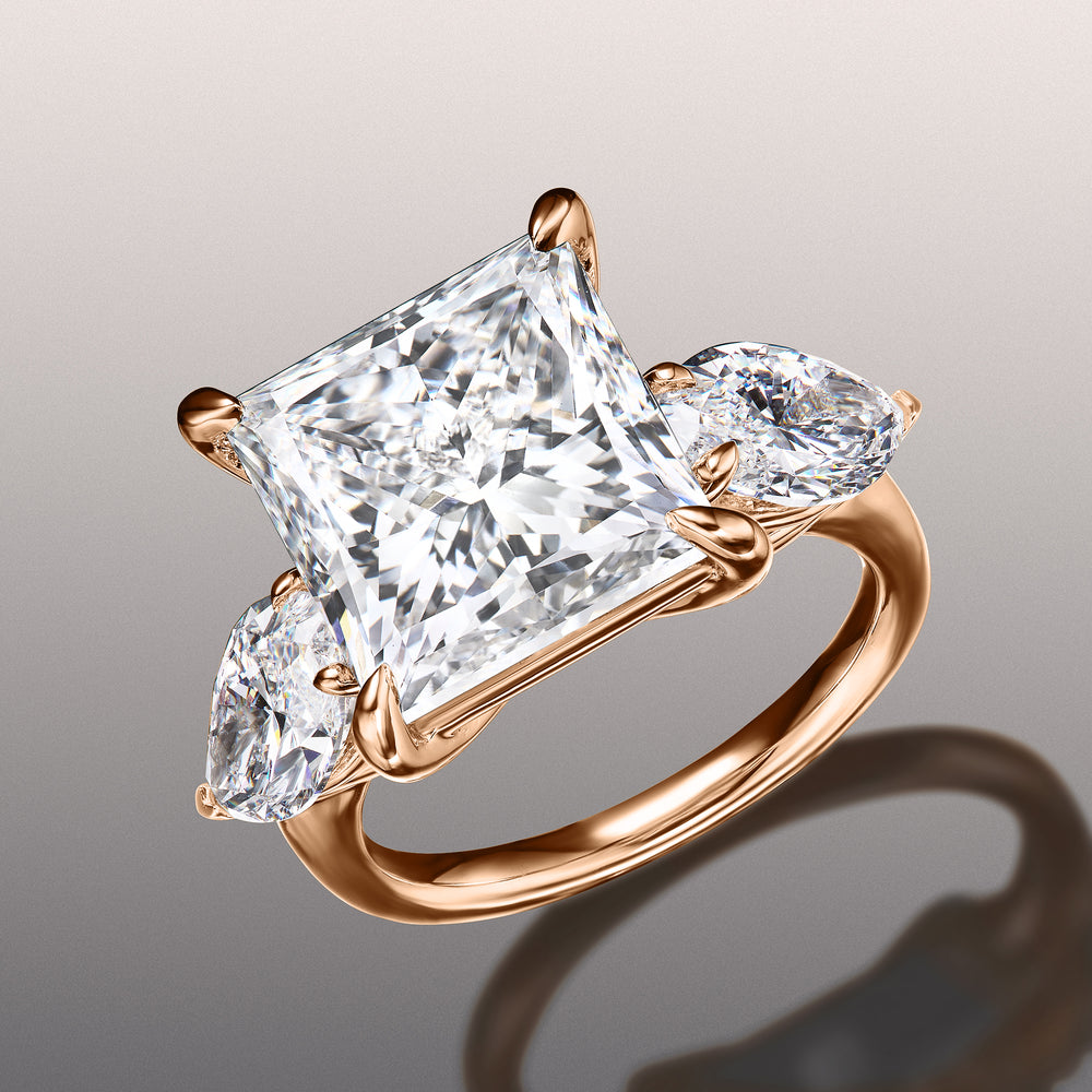 Princess Cut The Degas Ring with Lab Grown Diamond in 14KT Rose Gold view 3

