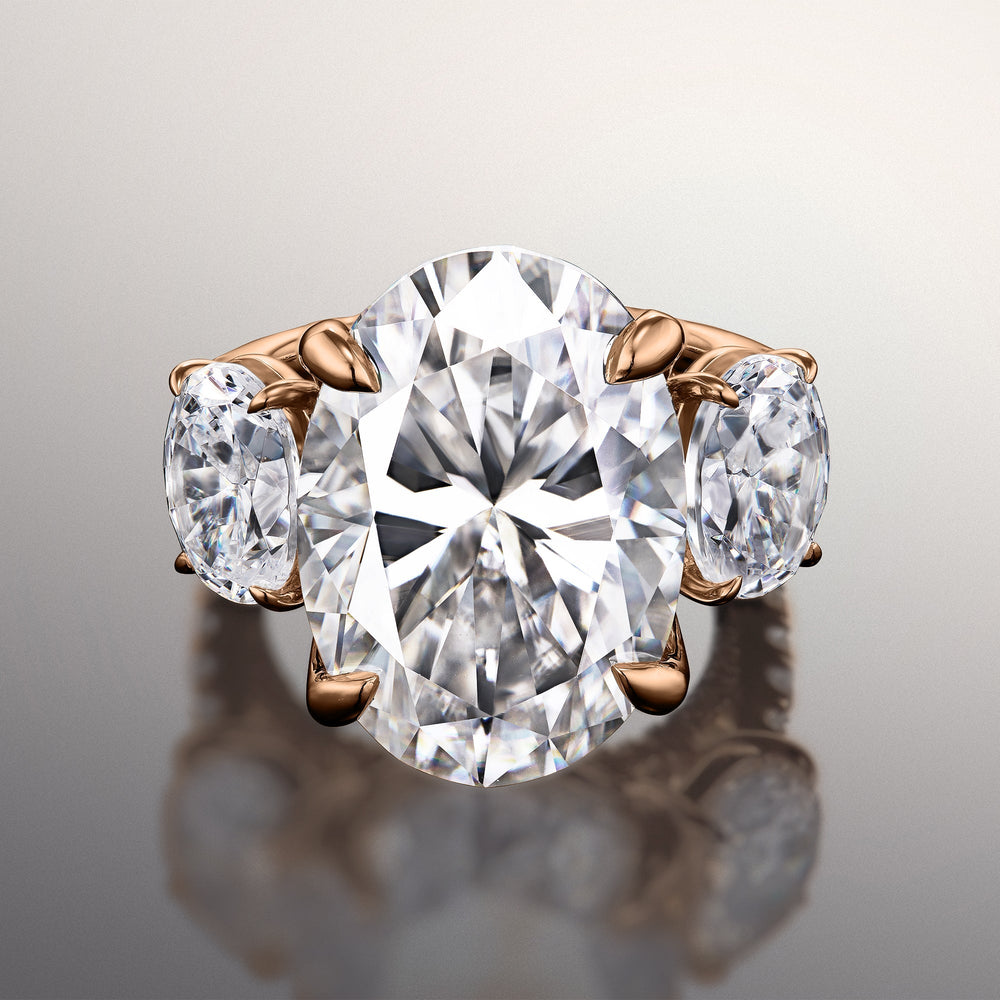 Oval Cut The O'Keefe Ring with Lab Grown Diamond in 14KT Rose Gold view 1
