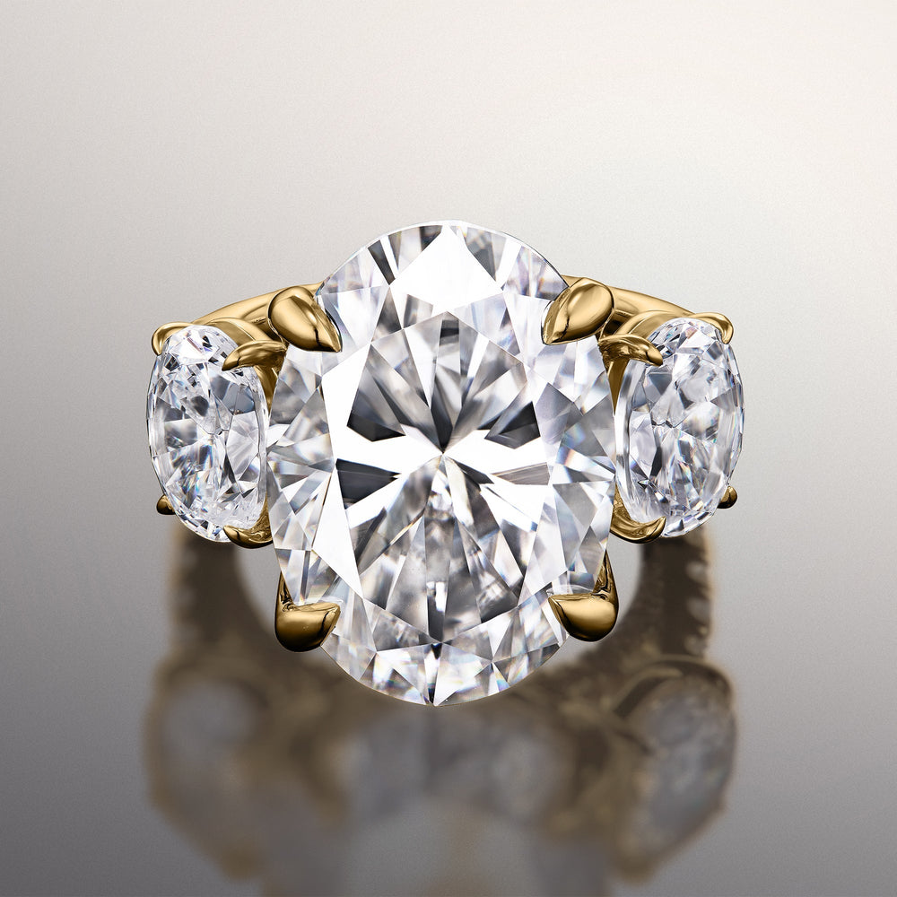 Oval Cut The O'Keefe Ring with Lab Grown Diamond in 14KT Yellow Gold view 1
