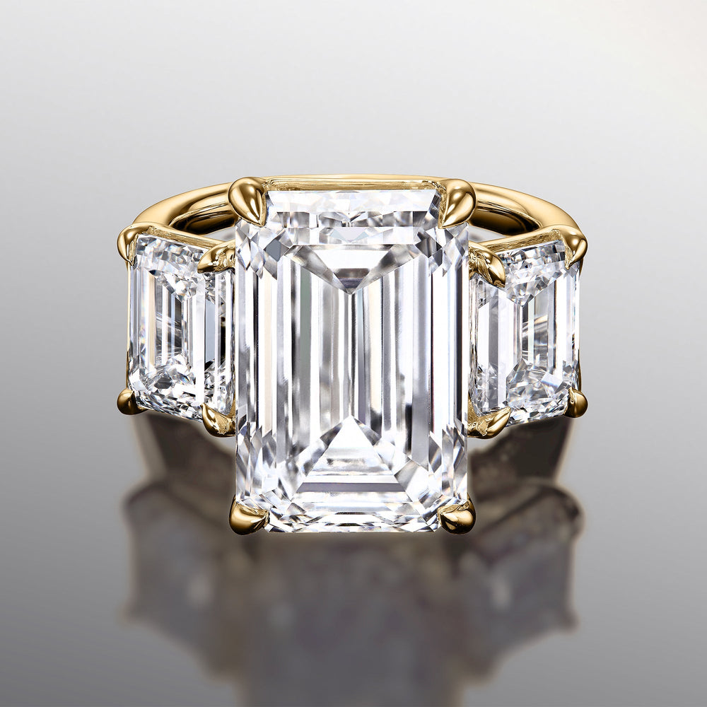 Emerald Cut The Lawrence Ring with Lab Grown Diamond in 14KT Yellow Gold view 1
