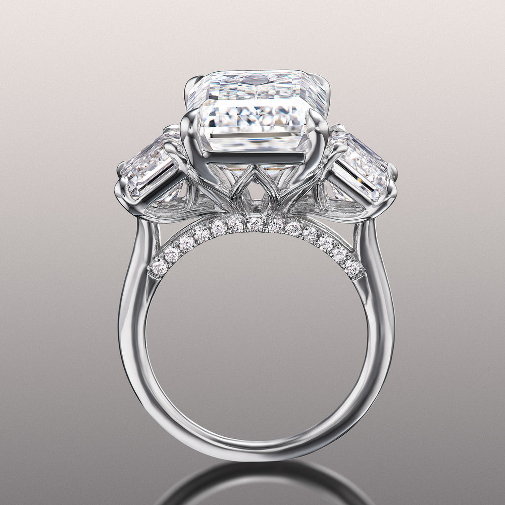 Emerald Cut The Lawrence Ring with Lab Grown Diamond in 14KT White Gold view 3
