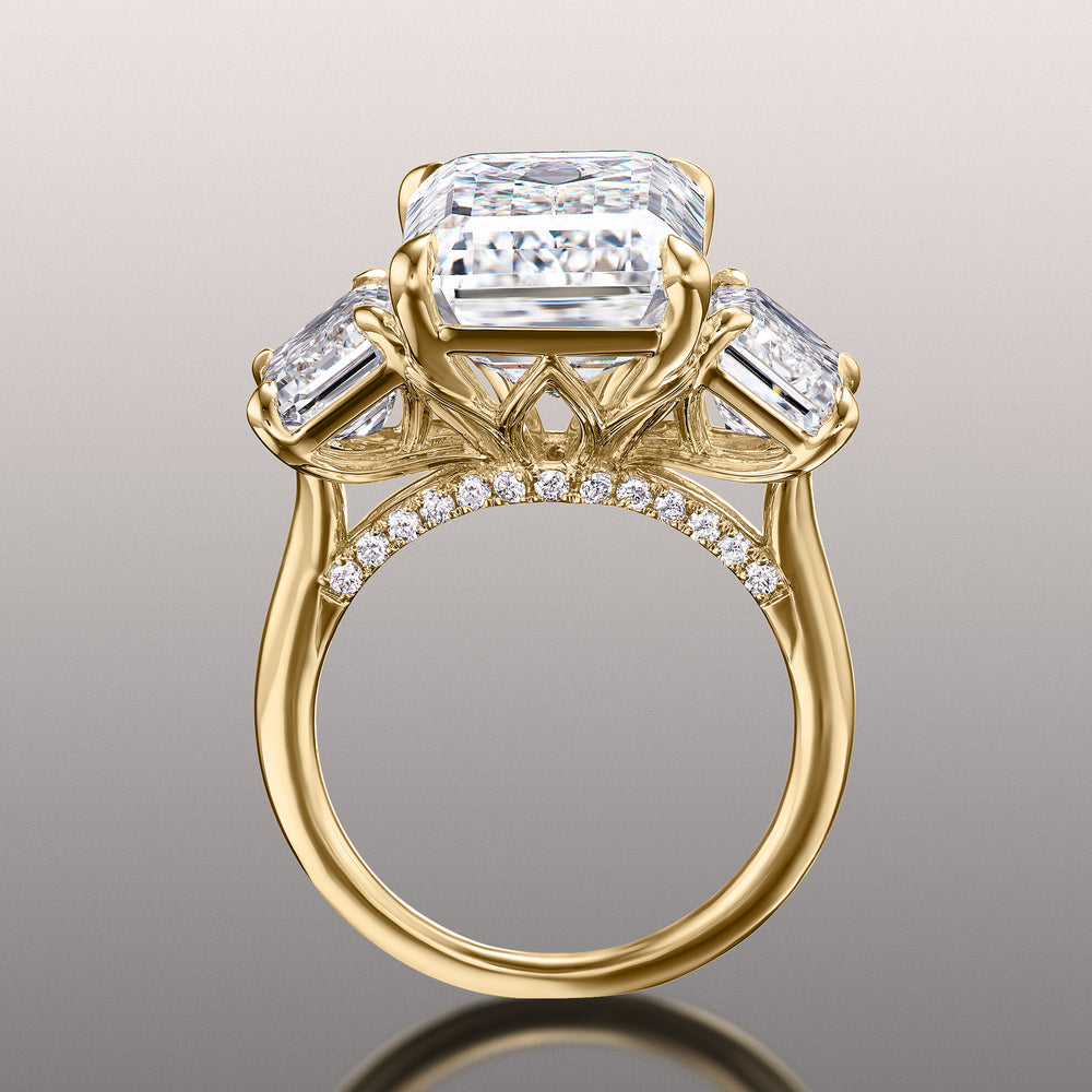 Emerald Cut The Lawrence Ring with Lab Grown Diamond in 14KT Yellow Gold view 3
