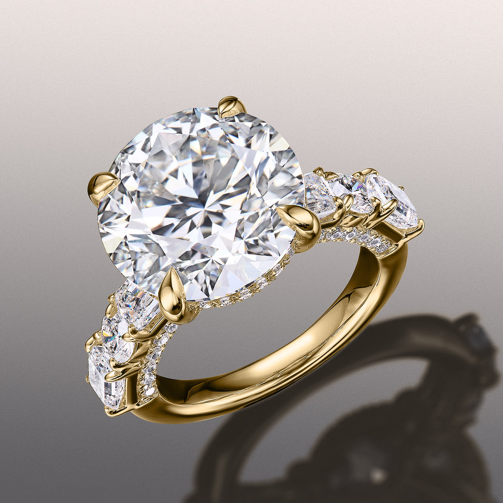 Round Cut The Rockwell Ring with Lab Grown Diamond in 14KT Yellow Gold view 2
