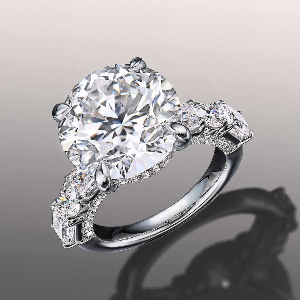 Round Cut The Rockwell Ring with Lab Grown Diamond in 14KT White Gold view 2
