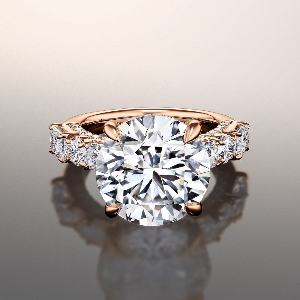Round Cut The Rockwell Ring with Lab Grown Diamond in 14KT Rose Gold view 1
