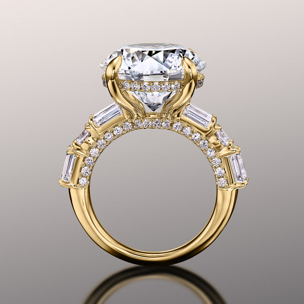 Round Cut The Rockwell Ring with Lab Grown Diamond in 14KT Yellow Gold view 3
