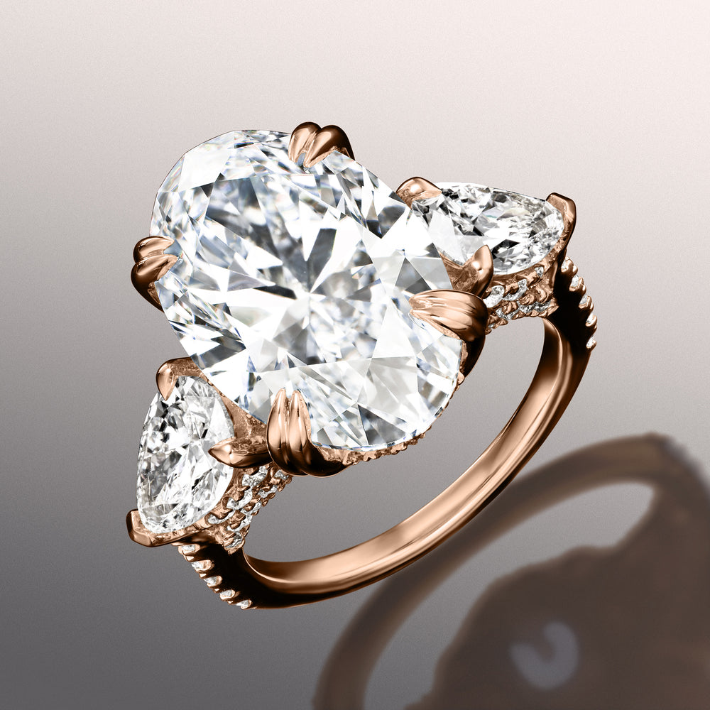 Oval Cut The Matisse Ring with Lab Grown Diamond in 14KT Rose Gold view 2
