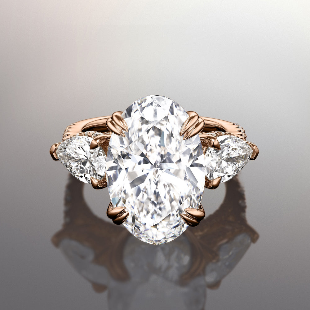 Oval Cut The Matisse Ring with Lab Grown Diamond in 14KT Rose Gold view 1

