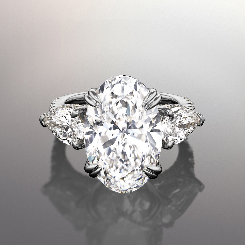 Oval Cut The Matisse Ring with Lab Grown Diamond in 14KT White Gold view 1
