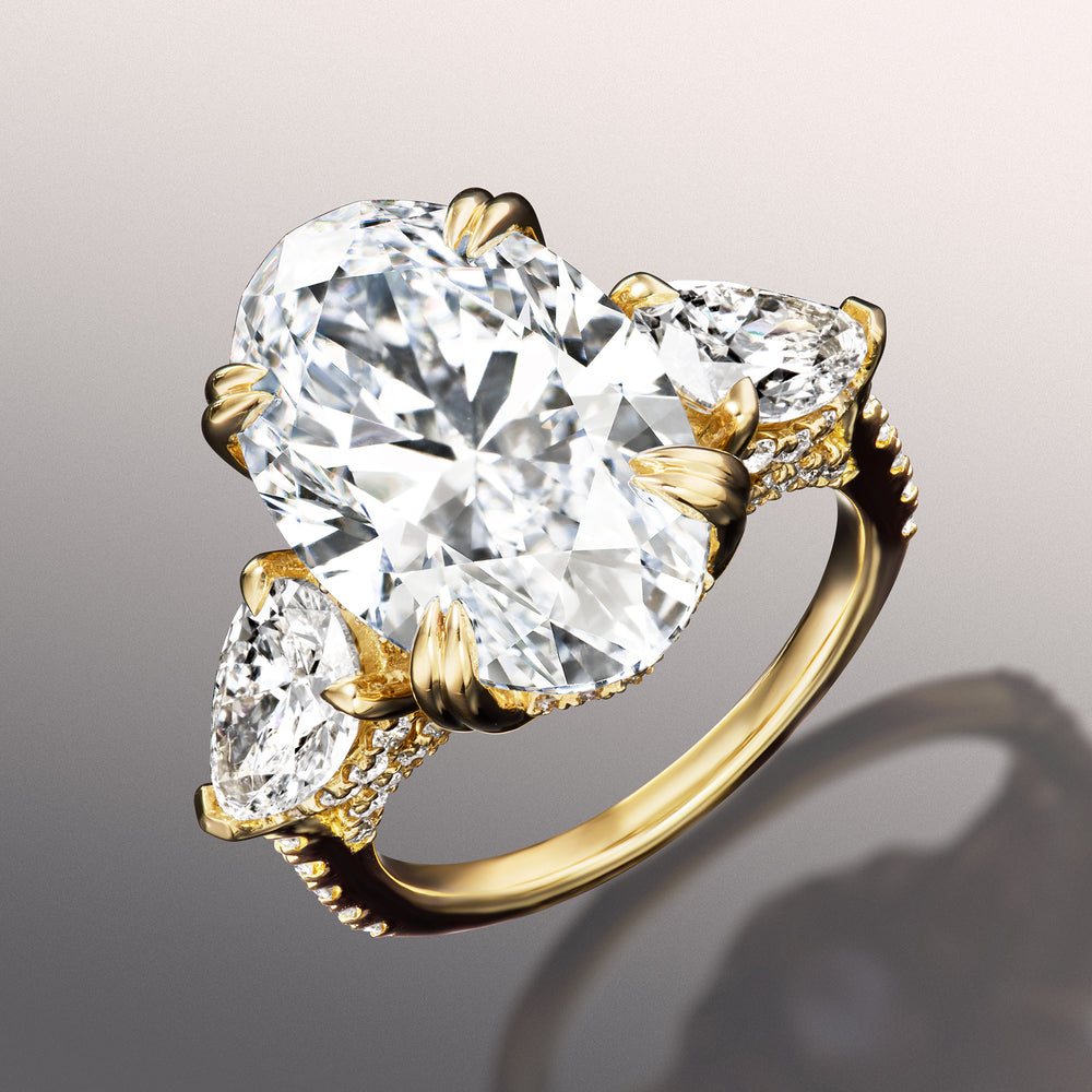 Oval Cut The Matisse Ring with Lab Grown Diamond in 14KT Yellow Gold view 2
