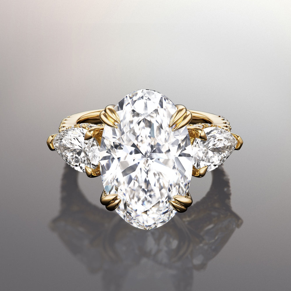 Oval Cut The Matisse Ring with Lab Grown Diamond in 14KT Yellow Gold view 1
