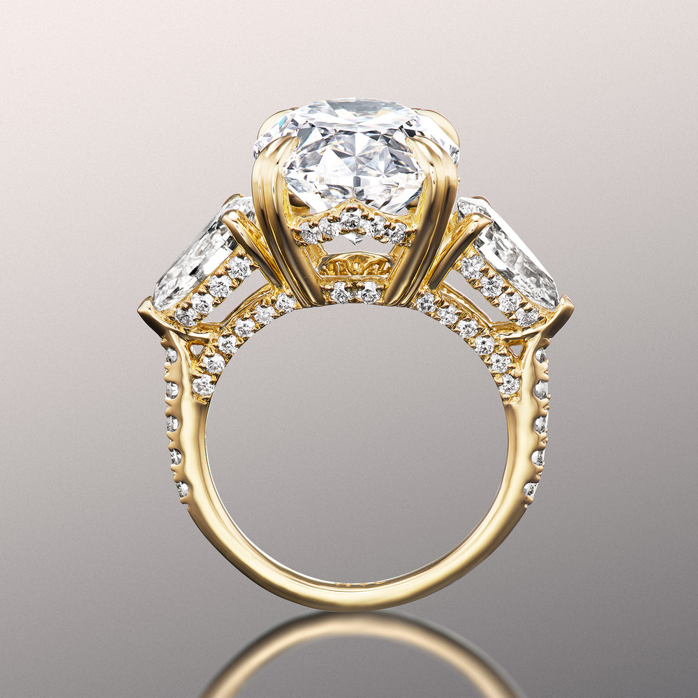 Oval Cut The Matisse Ring with Lab Grown Diamond in 14KT Yellow Gold view 3
