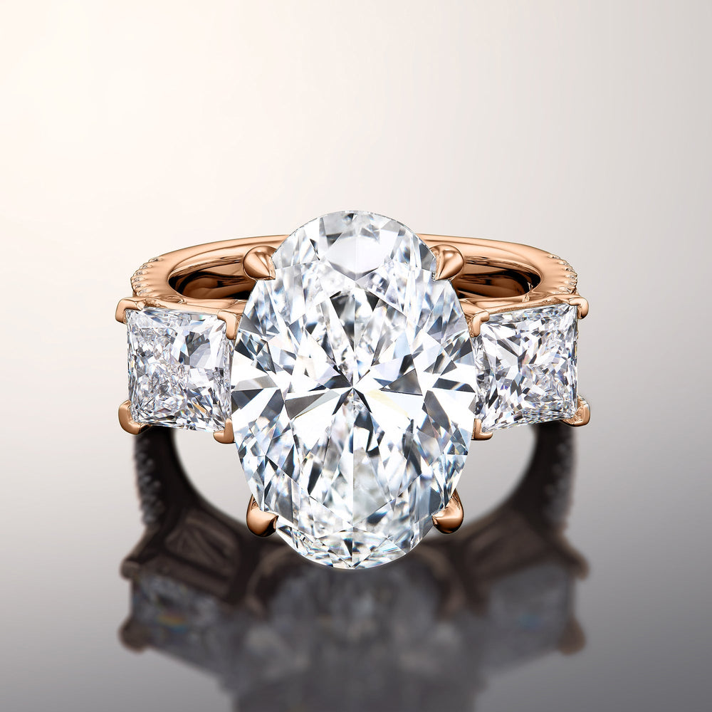 Oval Cut The Giotto Ring with Lab Grown Diamond in 14KT Rose Gold view 1
