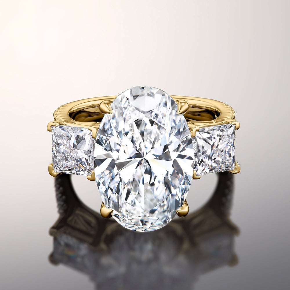 Oval Cut The Giotto Ring with Lab Grown Diamond in 14KT Yellow Gold view 1
