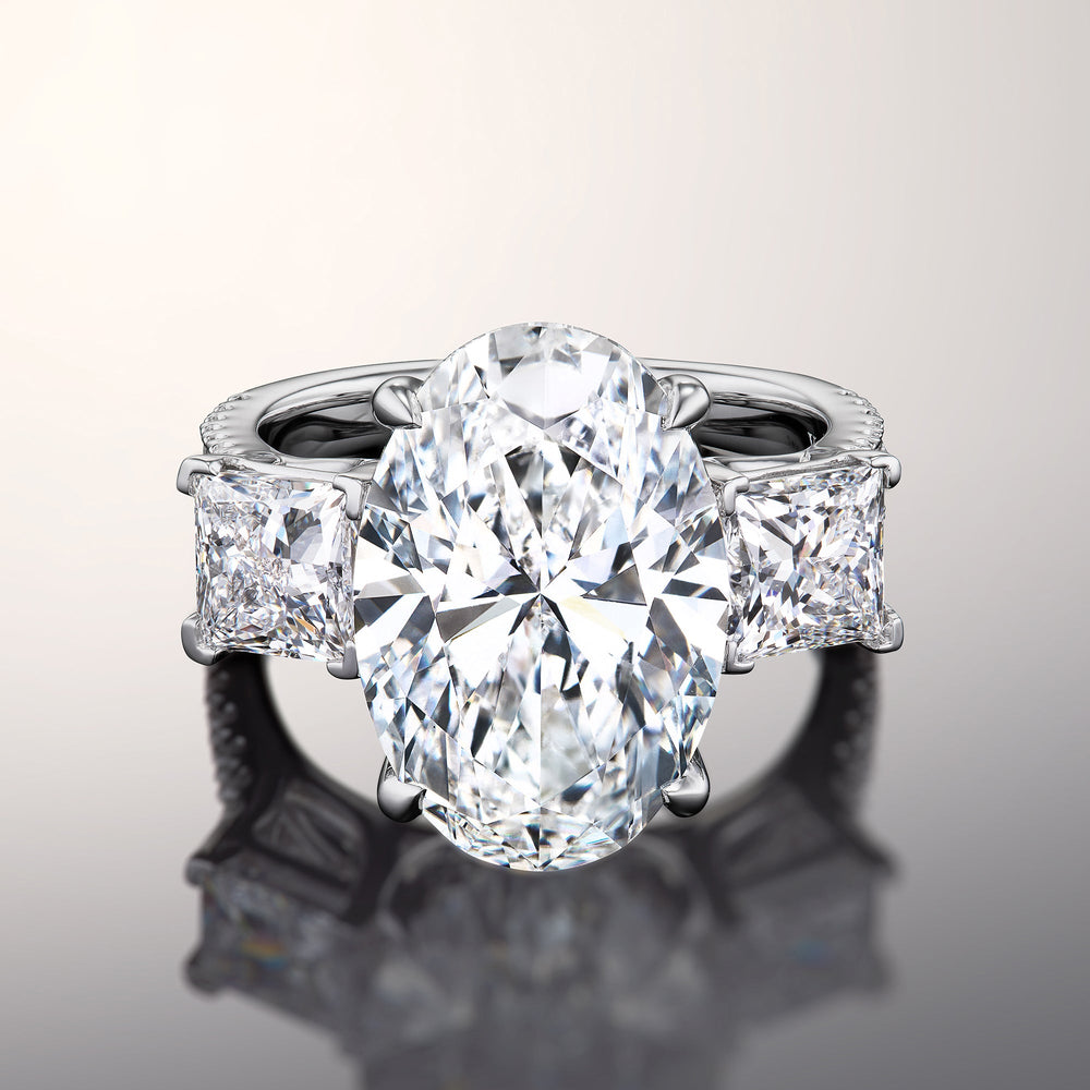 Oval Cut The Giotto Ring with Lab Grown Diamond in 14KT White Gold view 1
