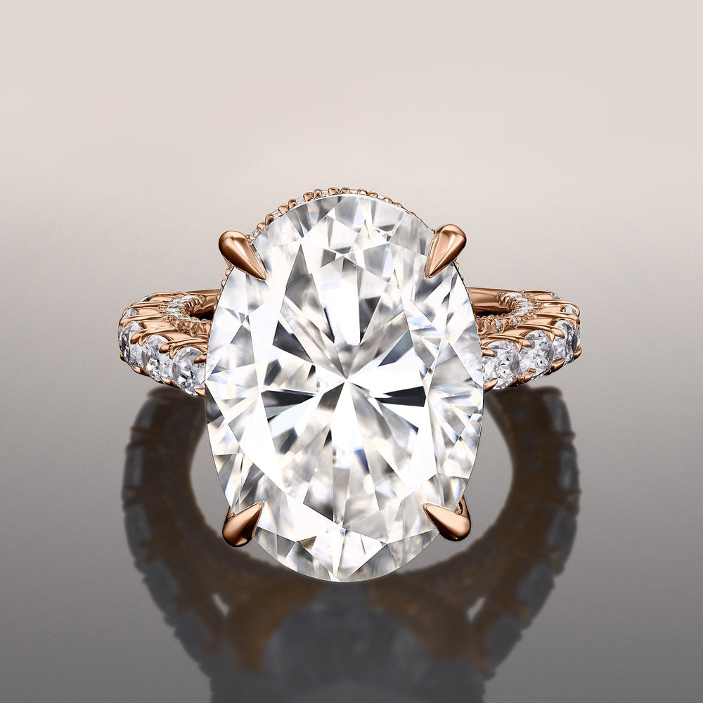 Oval Cut The Klimt Ring with Lab Grown Diamond in 14KT Rose Gold view 1
