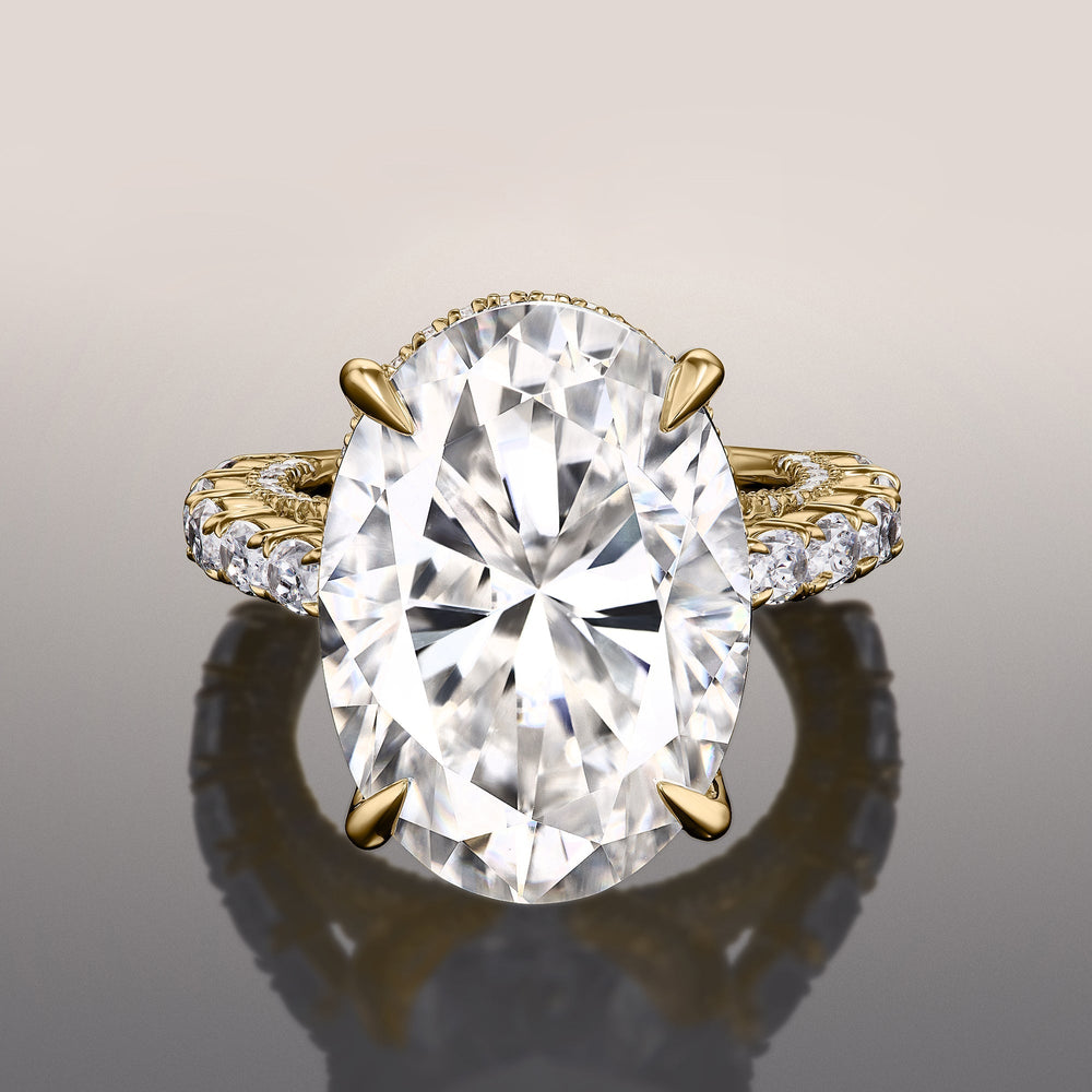 Oval Cut The Klimt Ring with Lab Grown Diamond in 14KT Yellow Gold view 1
