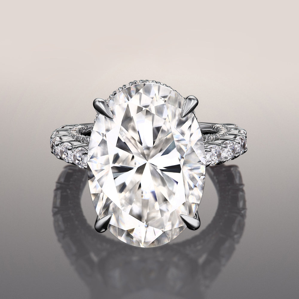 Oval Cut The Klimt Ring with Lab Grown Diamond in 14KT White Gold view 1
