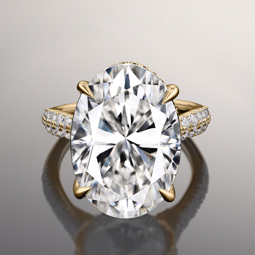 Oval Cut The Haring Ring with Lab Grown Diamond in 14KT Yellow Gold view 1
