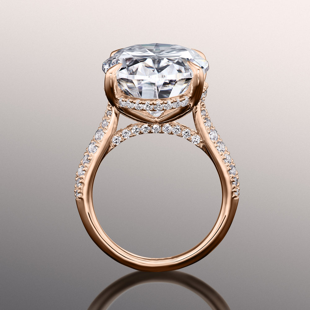 Oval Cut The Haring Ring with Lab Grown Diamond in 14KT Rose Gold view 3
