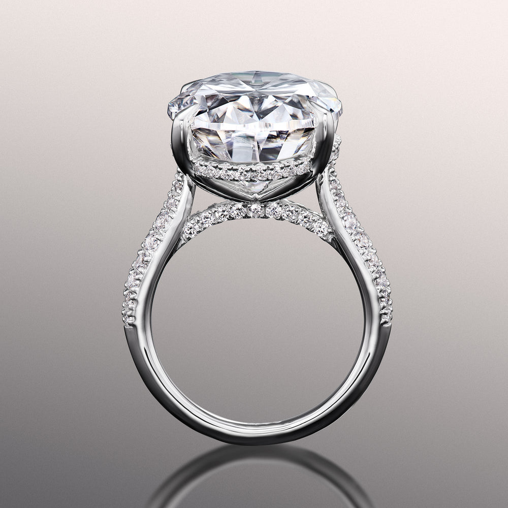 Oval Cut The Haring Ring with Lab Grown Diamond in 14KT White Gold view 3
